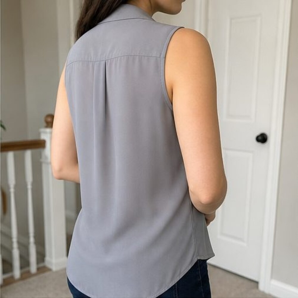 Gray Ruffle Blouse - Picture 3 of 6